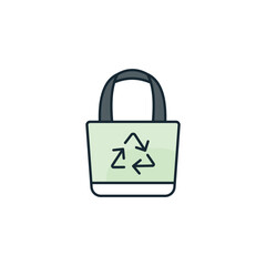 Recyled Bag icon design with white background stock illustration