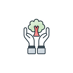 Save Nature icon design with white background stock illustration