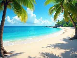 Yellow bikini,  sparkling ocean,  unblemished beach, sunny sky., sand, ocean, warm