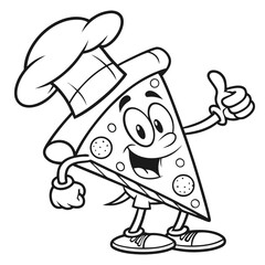 Funny Walking Pizza Slice Cartoon  Vector Character Design for Kids & Merch