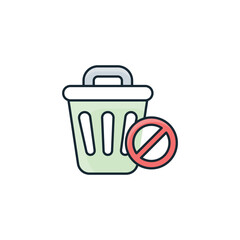 No Littering icon design with white background stock illustration