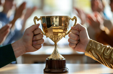 Golden Award Raised During Team Applause