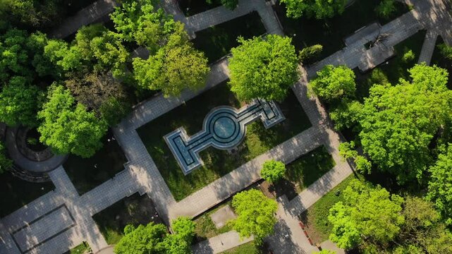 Dąbrowa G&oacute;rnicza, aerial shots of Park Zielona