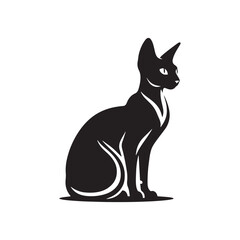 Unique Elegance: A Captivating Collection of Sphynx Vector Silhouettes Highlighting the Distinctive Hairless Body, Graceful Posture, and Playful Personality of This Charismatic Feline Breed.
