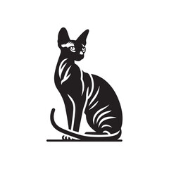 Unique Elegance: A Captivating Collection of Sphynx Vector Silhouettes Highlighting the Distinctive Hairless Body, Graceful Posture, and Playful Personality of This Charismatic Feline Breed.
