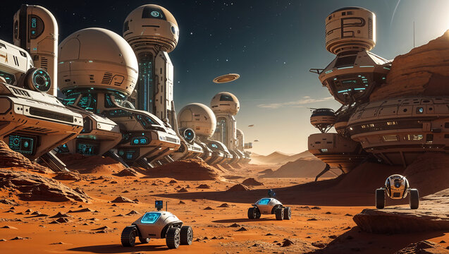 Village on Mars controlled by Artificial Intelligence