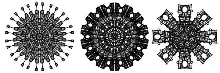 Abstract circle,  pattern. Painted on a tablet.