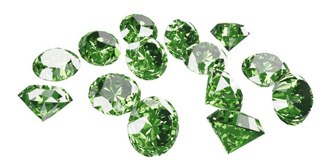 The pile of diamonds Illustration. 3d rendering.	