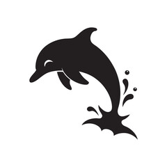 Fototapeta premium Dolphin Jumping Into Ocean Splash