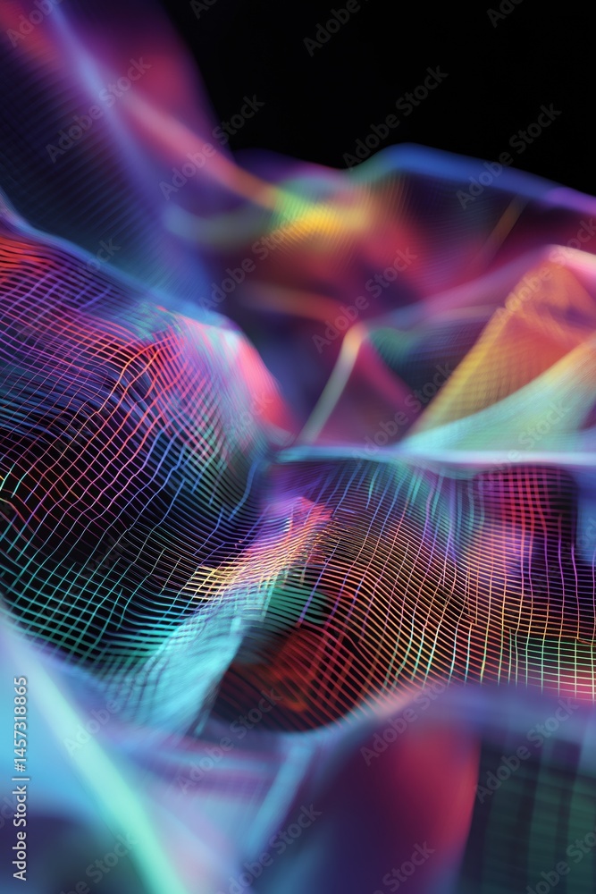 Aufkleber a colorful, abstract image of a wave with a rainbow pattern. the image is full of vibrant colors and