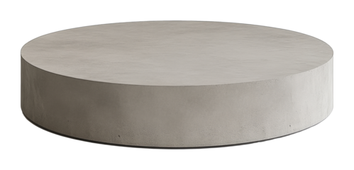 Round concrete pedestal isolated on transparent background, 3d rendering of a display stand