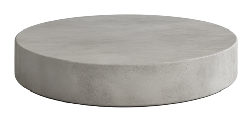 Gray concrete round platform isolated on transparent background