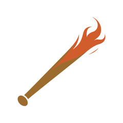 Flaming Baseball Bat Hitting Strike