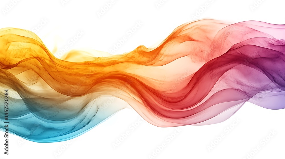 Poster abstract flowing gradient ribbon graphic design element with translucent effect isolated on white ba