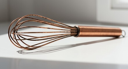 Copper whisk kitchen utensil