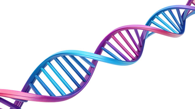 A colorful dna double helix structure against black backdrop