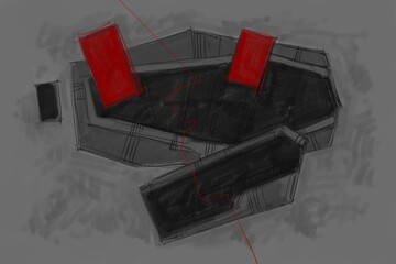 Abstract image for modern interior. Painted on a tablet.