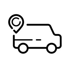 Car with GPS navigation – vector icon