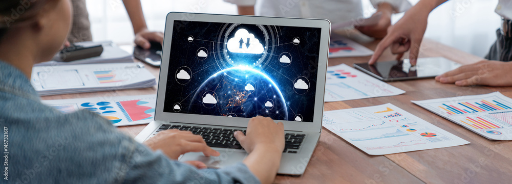 Poster Cloud computing software for brisk remote work and personal data storage