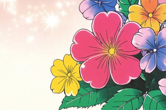 Flower fleid backdrop flowers illustration background.