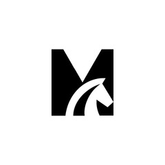 letter M horse logo