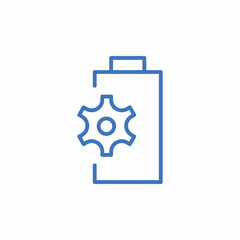 battery settings gear icon sign vector