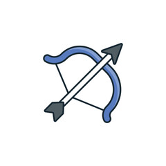 Bow And Arrow icon design with white background stock illustration