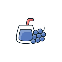 Grapes Juice icon design with white background stock illustration