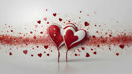 Love Theme Background – Red Heart on White for Valentine's Day