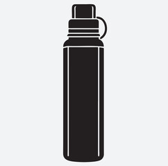 thermos bottle stencil icon silhouette vector art illustration