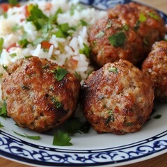 Kadnbudu Kfte Fried meatballs made minced beef or lamb mixed with rice eggs and spices