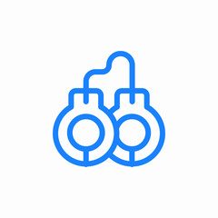 handcuffs crime security icon sign vector