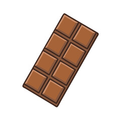 Delicious milk chocolate bar illustration perfect for chocolate lovers and sweet treat designs