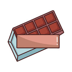 Delicious chocolate bar in box illustration perfect for dessert lovers and sweet treat designs