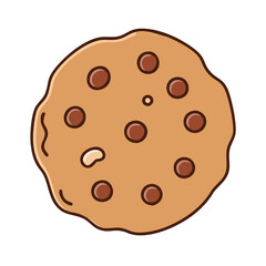 Delicious chocolate chip cookie illustration for baking recipes and dessert designs vector art