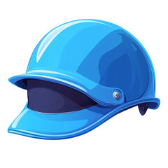 Fototapeta premium Shiny blue helmet with visor safety gear head protection
