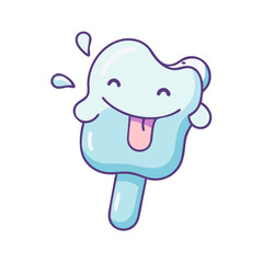 Obraz premium Cute melting popsicle cartoon illustration vector graphics summer treat design for kids party