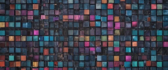 Fototapeta premium Vibrant photo collage, dynamic grid of squares and rectangles , vibrant, rectangular shapes, visual