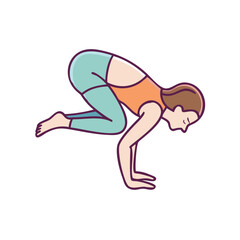 Yoga pose tutorial how to crow pose bakasana asana arm balance for strength and flexibility