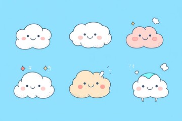 Cute cloud characters