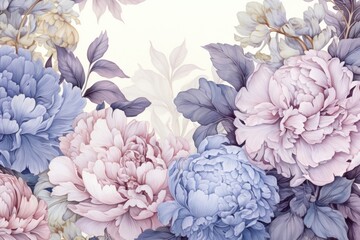 Art illustration botanical flowers.
