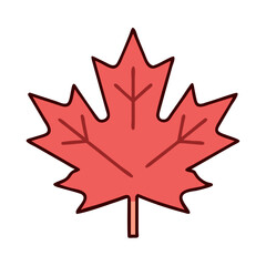 Fototapeta premium Red maple leaf clip art vector illustration canada symbol autumn fall season design graphic element