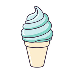 Delicious swirl ice cream cone vector illustration sweet dessert frozen treat summer food graphic design