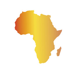 Map of Africa, sign silhouette. World Map Globe. Vector Illustration isolated on white background. African continent.