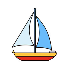 Illustration of sailboat sailing boat yacht vector graphic ship vessel transport nautical design drawing