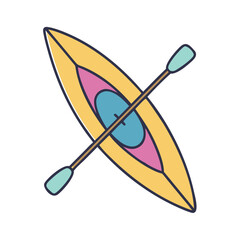 Kayak vector illustration for water sports and outdoor activities adventure equipment and recreation