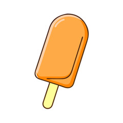 Orange popsicle ice cream summer treat frozen dessert sweet cold snack food illustration graphic vector