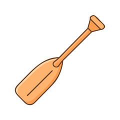Isolated orange kayak paddle vector illustration for kayaking canoeing and water sports gear equipment
