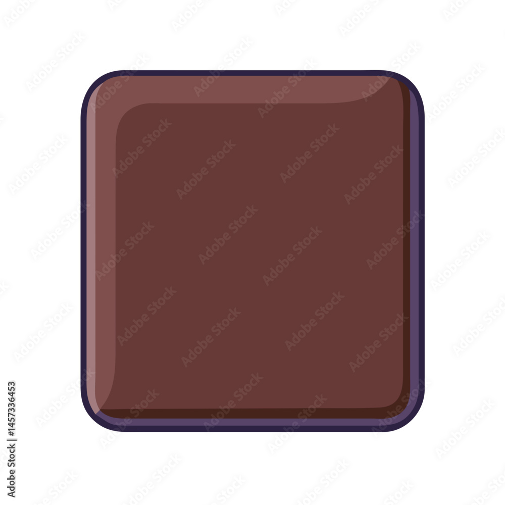 Poster brown square button ui element with rounded corners vector graphic for web design and apps use