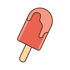 Delicious popsicle summer treat vector illustration, ice cream, frozen dessert, sweet snack, cold treat icon